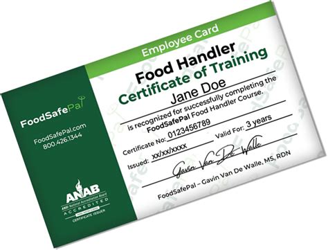 smart food service card|food service handler card.